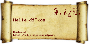 Helle Ákos névjegykártya
